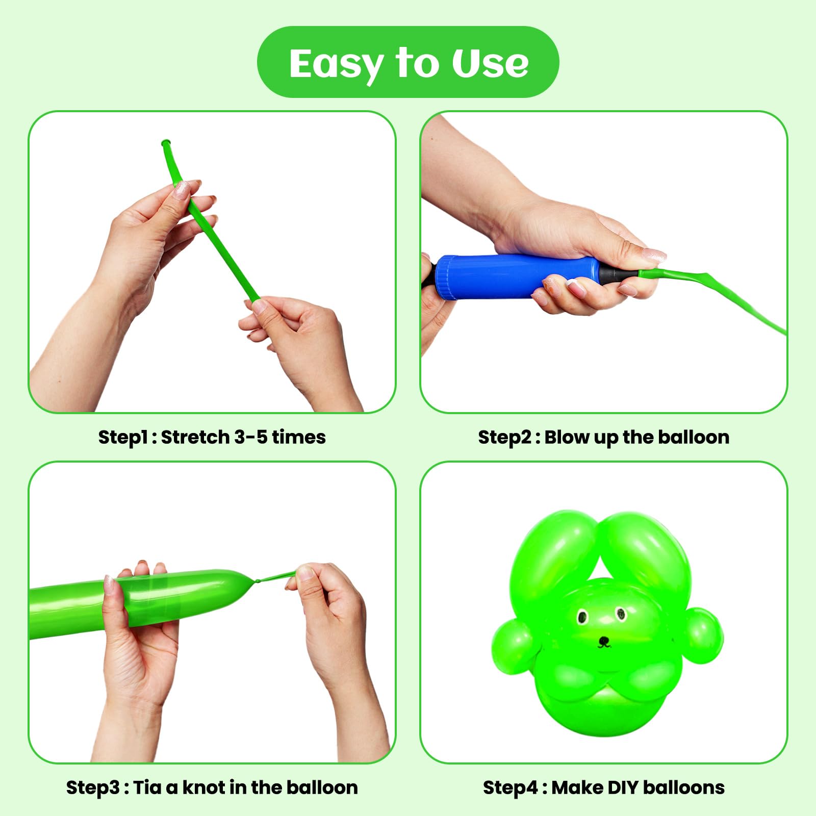 KAWKALSH premium latex balloons offer lasting durability.