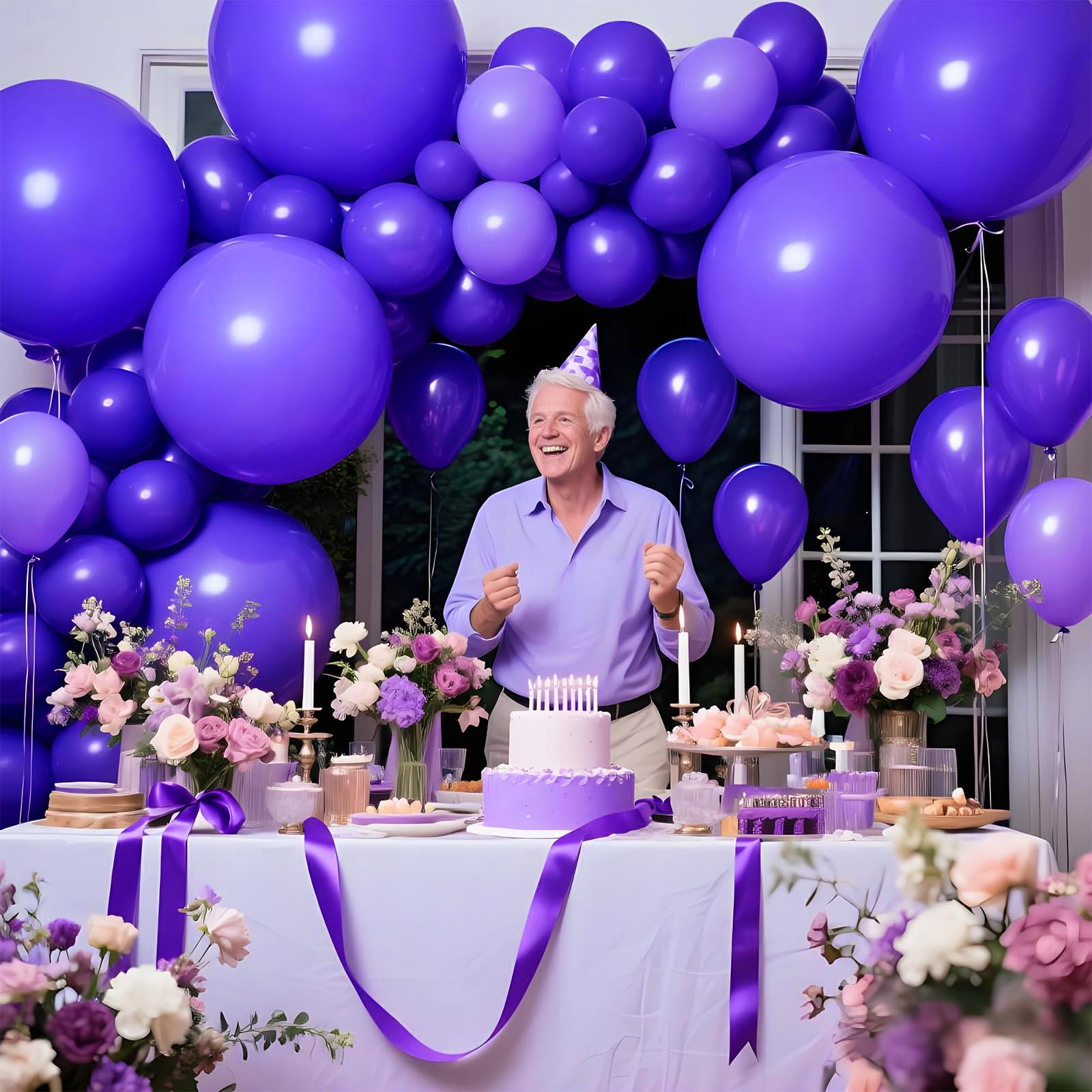 KAWKALSH purple latex balloons with matte finish for elegant arches