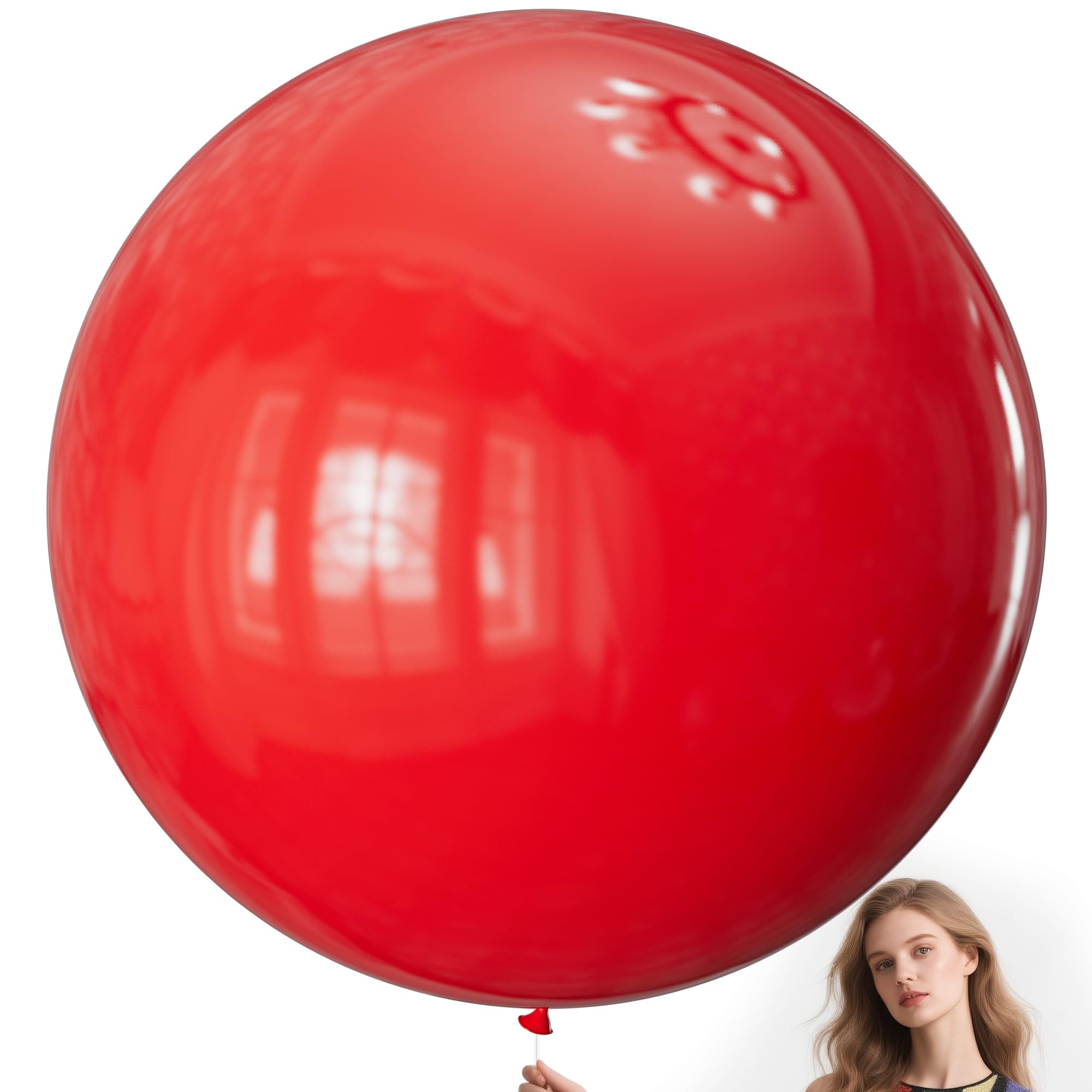 KAWKALSH 36-inch red balloons ideal for dramatic arches and party backdrops.