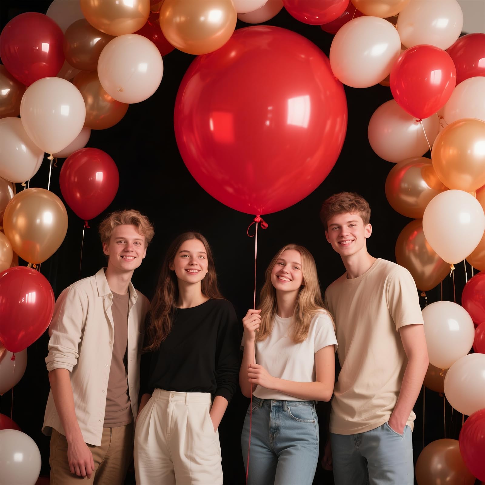 KAWKALSH red latex balloons suitable for indoor or outdoor use.