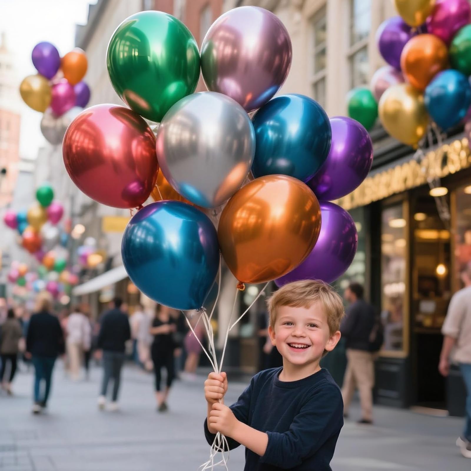 KAWKALSH rose gold and champagne balloons close-up with shimmer for eye-catching detail
