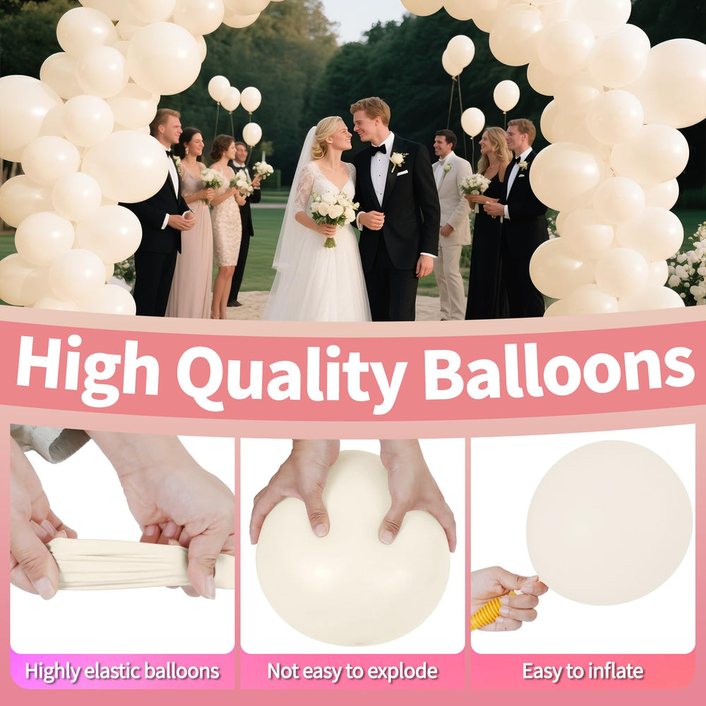 KAWKALSH rustic-themed décor with sand white balloons