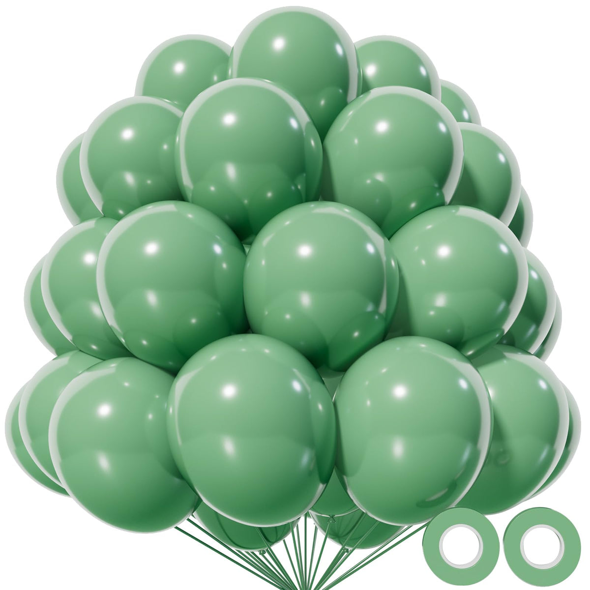 KAWKALSH sage green 12-inch balloons bulk pack for elegant wedding decor