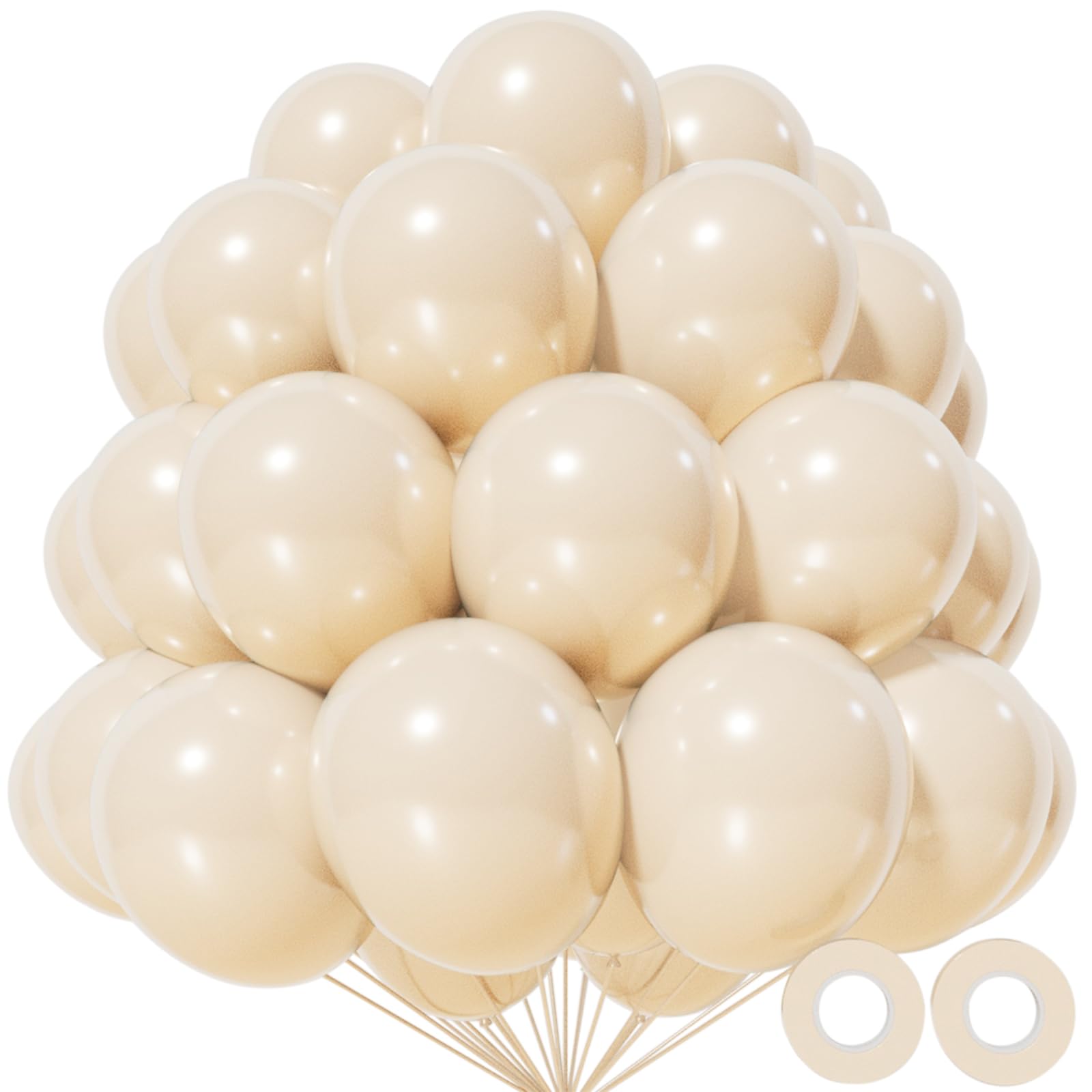 KAWKALSH sand white 12in balloons for elegant weddings and upscale events