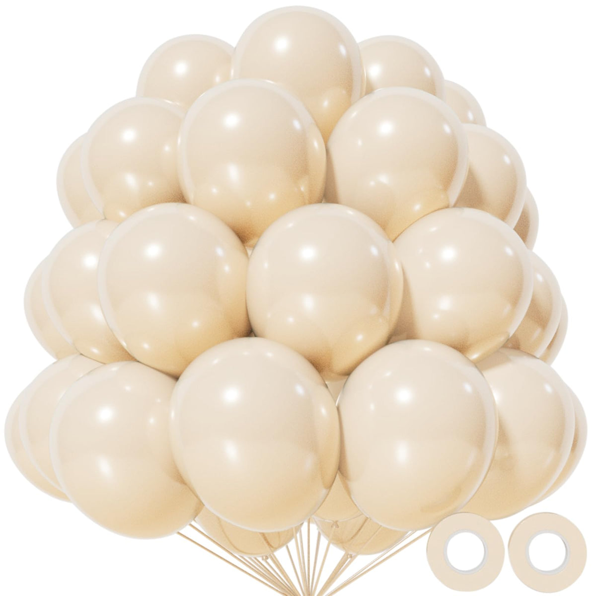 KAWKALSH sand white 12in balloons for elegant weddings and upscale events