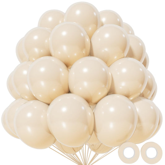 KAWKALSH sand white 12in balloons for elegant weddings and upscale events