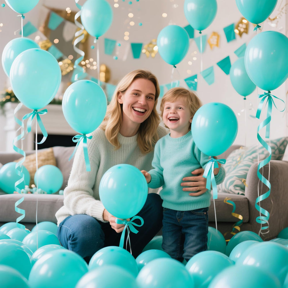 KAWKALSH teal blue balloons for baby shower decor and setup