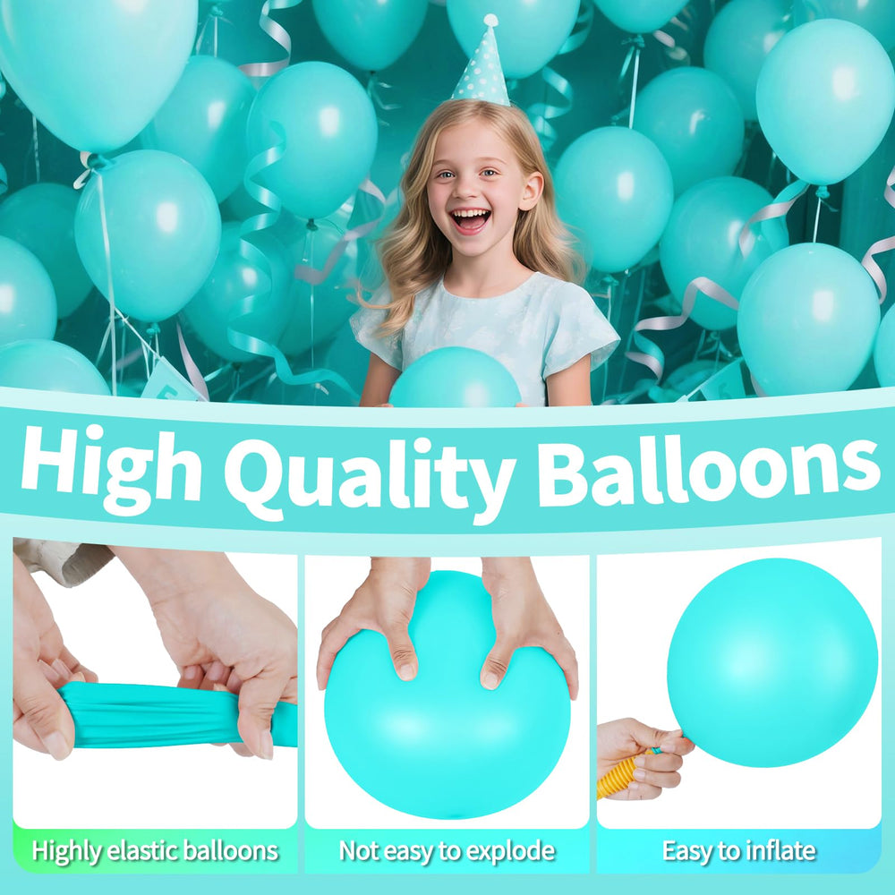 KAWKALSH teal blue balloons as birthday party decor accents