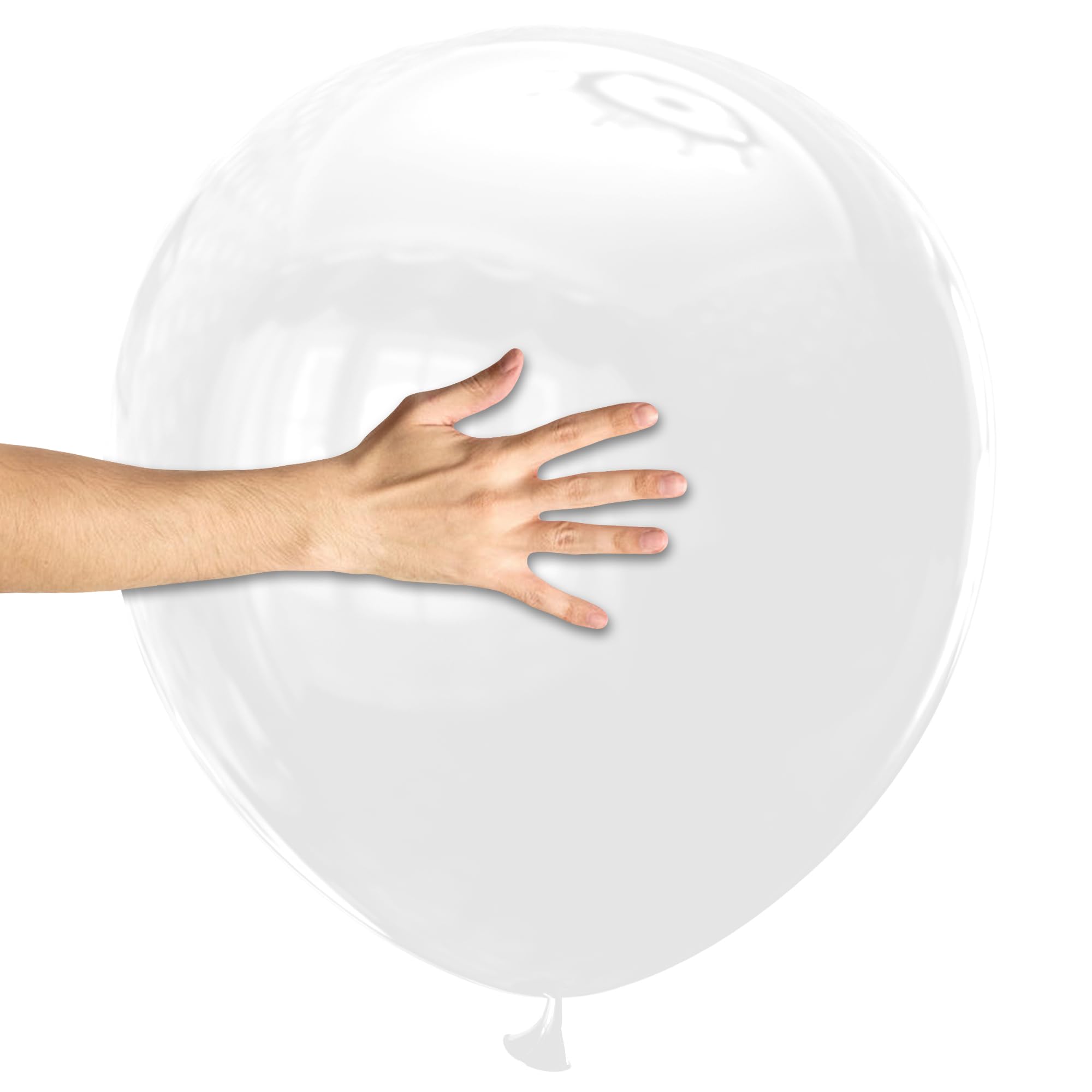 KAWKALSH white giant balloons, 18-inch, 32-pack, ideal for bold party backdrops.