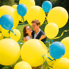 KAWKALSH yellow giant latex balloons 18in pack, quick, impactful decor.