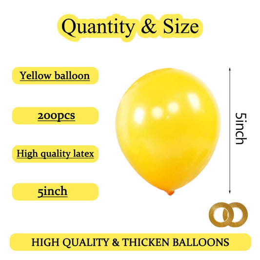 KAWKALSH yellow mini balloons with ribbons for easy garland crafting.