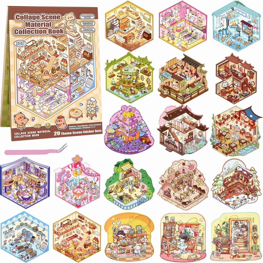 KAYIN 20 Sets 3D Sticker Scene cover for calm, creative crafting