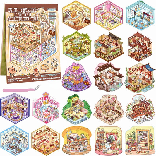 KAYIN 20 Sets 3D Sticker Scene cover for calm, creative crafting