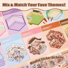 KAYIN 3D Sticker Scene sunny beach – bright, tactile art for focus
