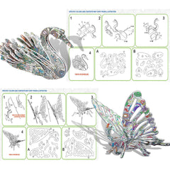 KAZOKU 3D goose puzzle with double-sided patterns for color ideas.