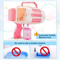 KB KAIBO Upgraded Bubble Gun Pink side view highlighting compact size ideal for little hands
