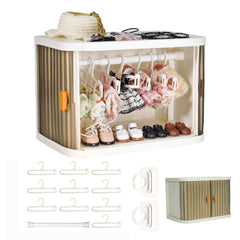 KBBYT foldable doll wardrobe front view highlights compact, ready-to-use storage.