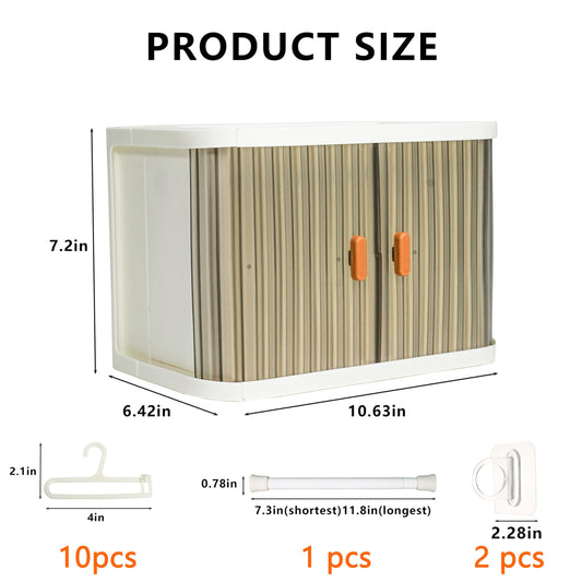 KBBYT foldable wardrobe top display rack showcases small accessories for easy reach.