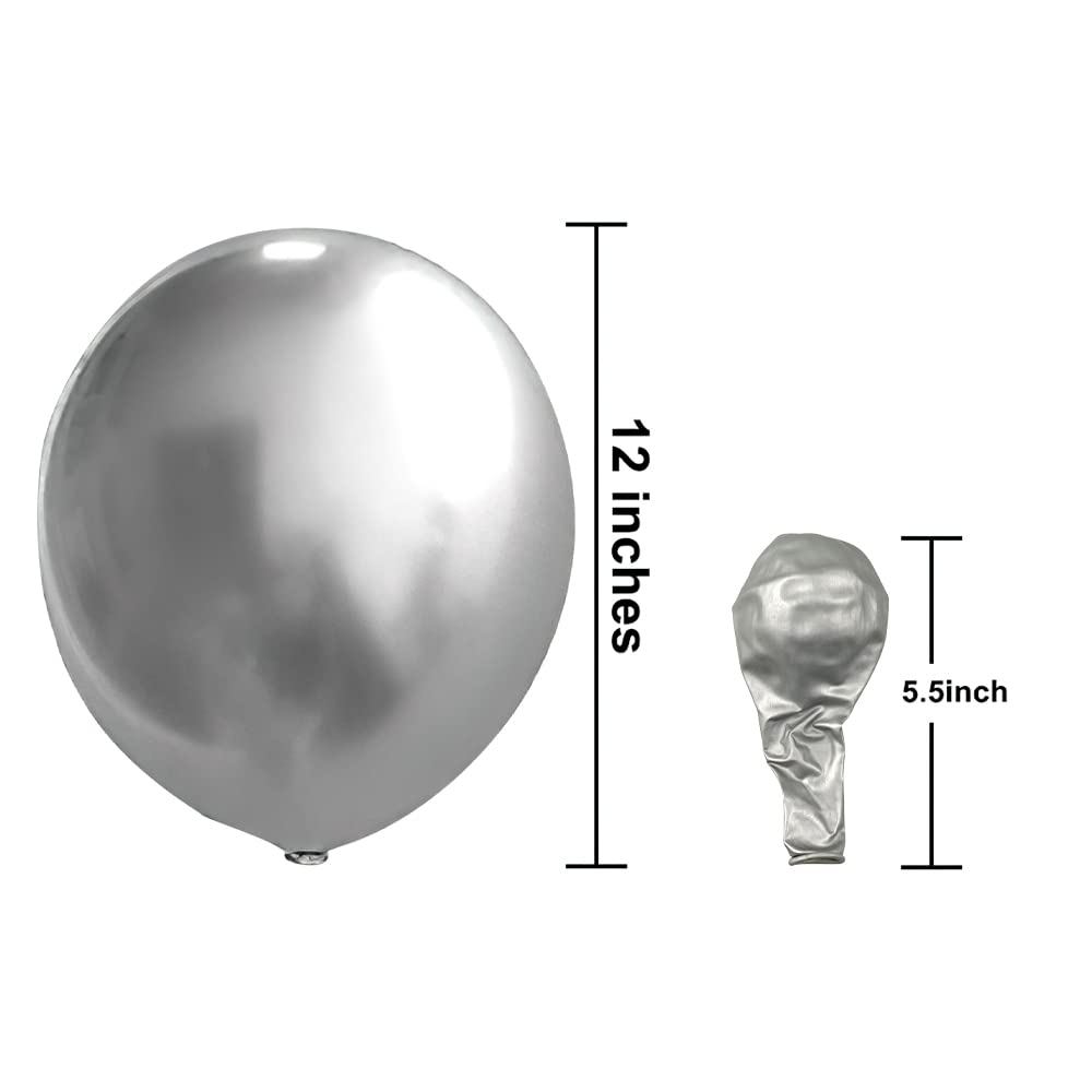 KBZVNAF birthday decor balloons in silver chrome for festive parties