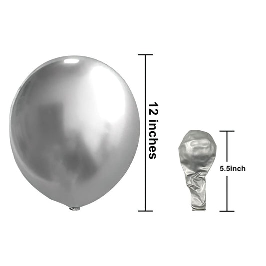 KBZVNAF birthday decor balloons in silver chrome for festive parties