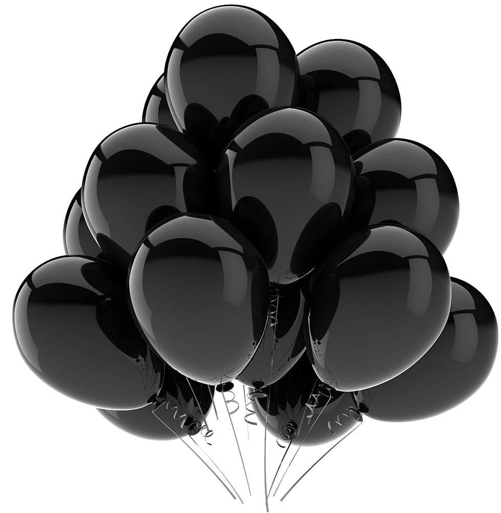 KBZVNAF black balloons 12in matte pack for durable, stylish party decor.