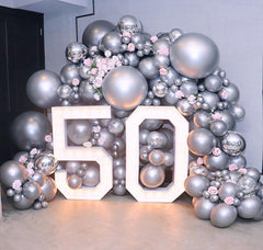 KBZVNAF easy-inflation balloons silver chrome for helium or air