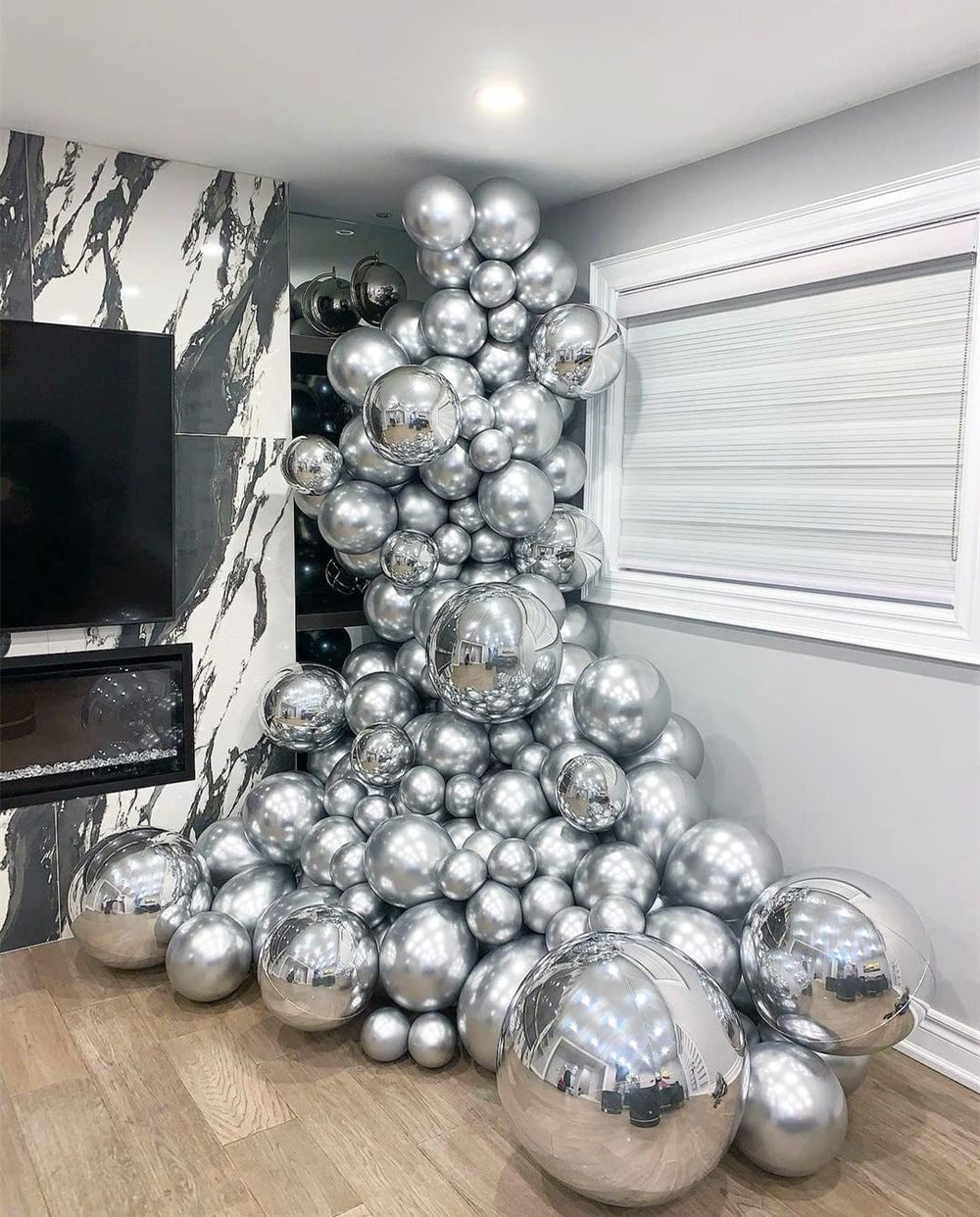 KBZVNAF graduation celebration balloons in silver chrome for photos