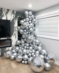 KBZVNAF graduation celebration balloons in silver chrome for photos