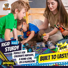 KC Cubs Batwheels mat Ducky tile offers villain themed challenges safely