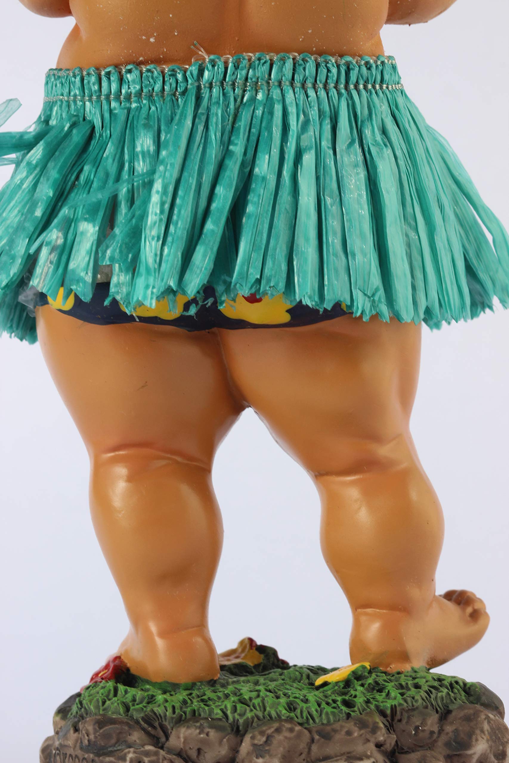 KC Hawaii polyresin figure with green hula skirt in bright detail