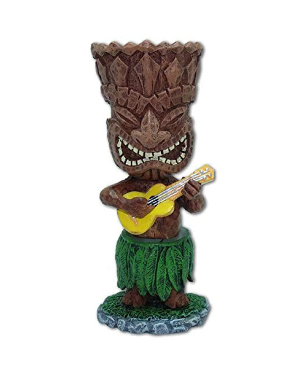 KC Hawaii tiki with ukulele decorative figure for desk or car dash decor