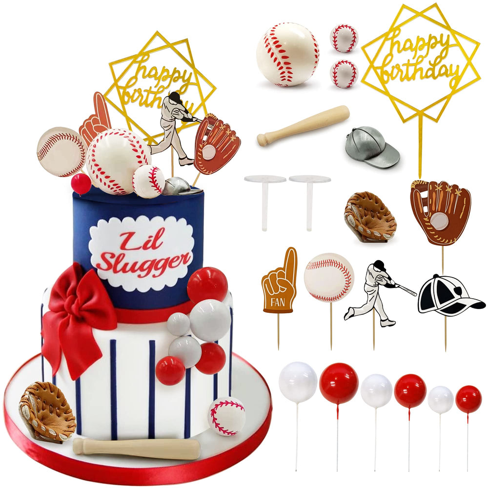 KDPATFAV baseball cake decorations set with 22 pieces for a festive party display