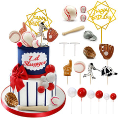 KDPATFAV baseball cake decorations set with 22 pieces for a festive party display