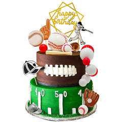 KDPATFAV acrylic happy birthday topper shines, adding a polished focal point