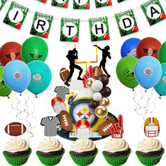 KDPATFAV rugby ball cupcake toppers set of five for party treats
