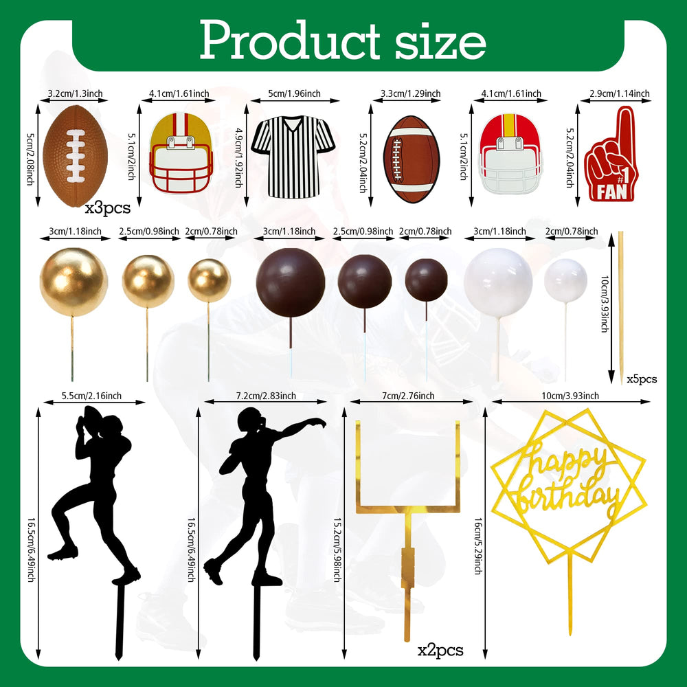 KDPATFAV acrylic rugby ball player topper for sporty cake designs