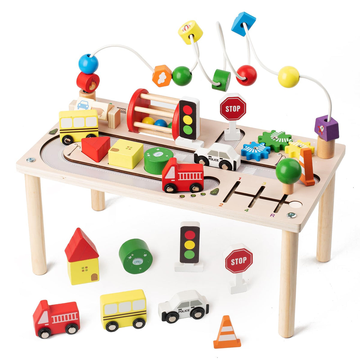 KDSFT activity table bead maze to boost fine motor skills during hands-on play