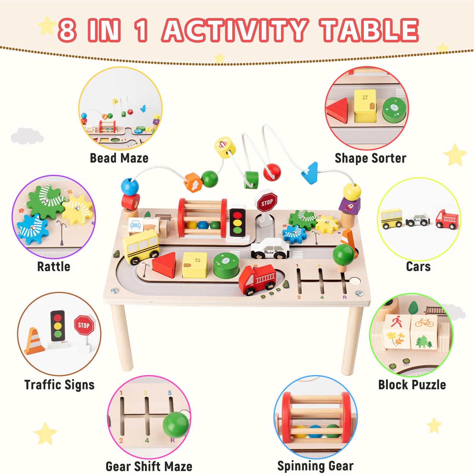 KDSFT activity table rainbow gears stimulating color recognition and coordination
