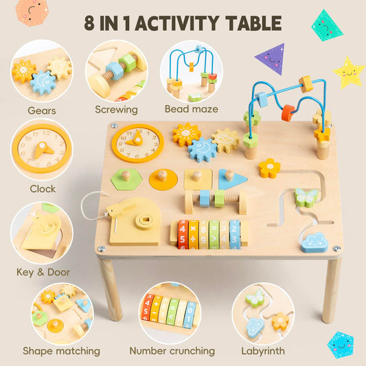 KDSFT Montessori toy shape sorter promotes problem solving and fine motor skills.