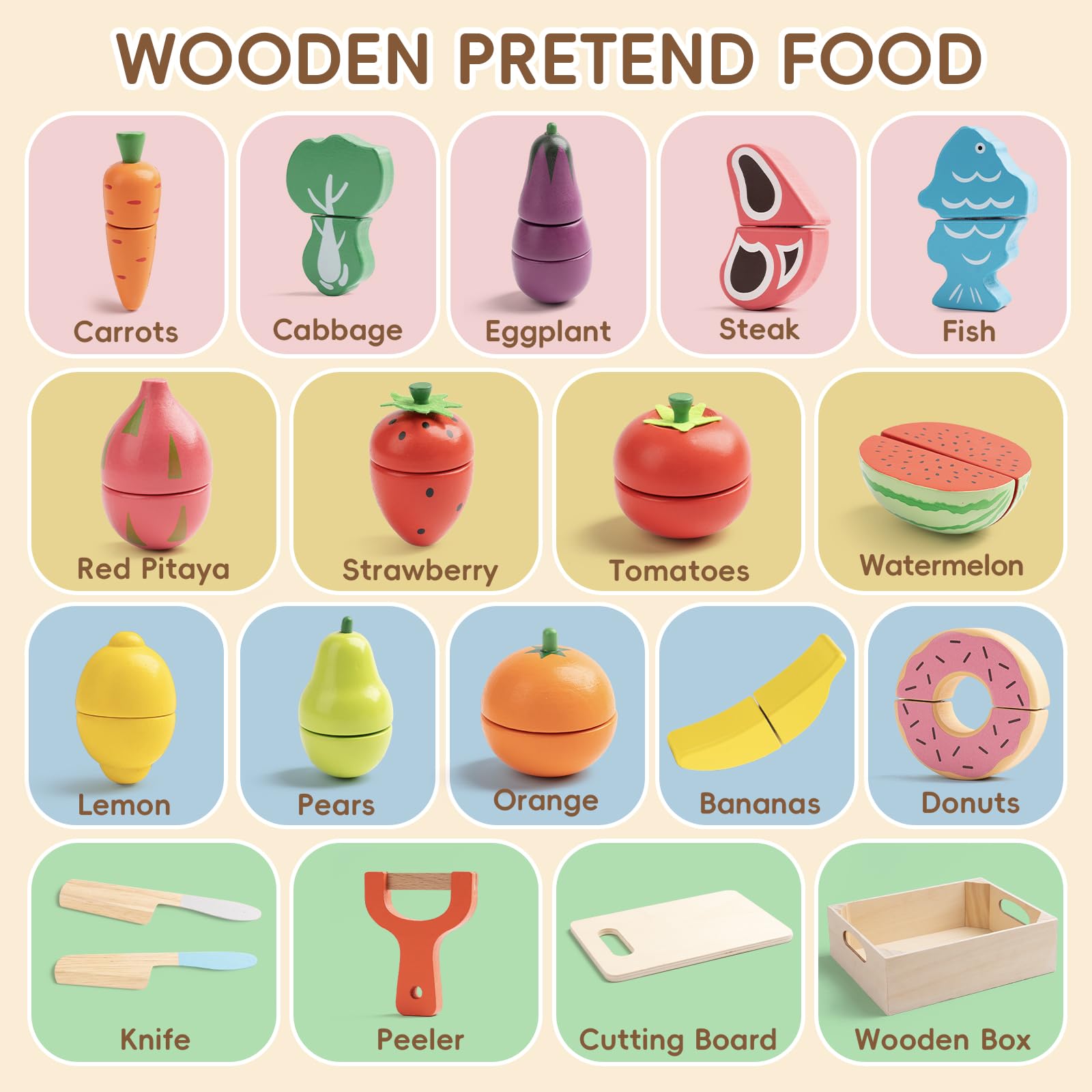 KDSFT Velcro fruits and vegetables promote pretend cooking and coordination.