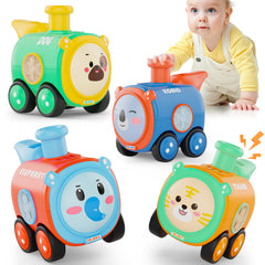 Keamaidy baby train car toys 4-pack designed for safe play and exploration