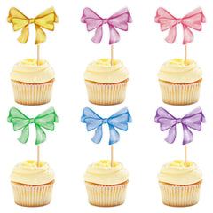 Keaziu colorful bows cupcake toppers pack for vibrant bow-themed cakes