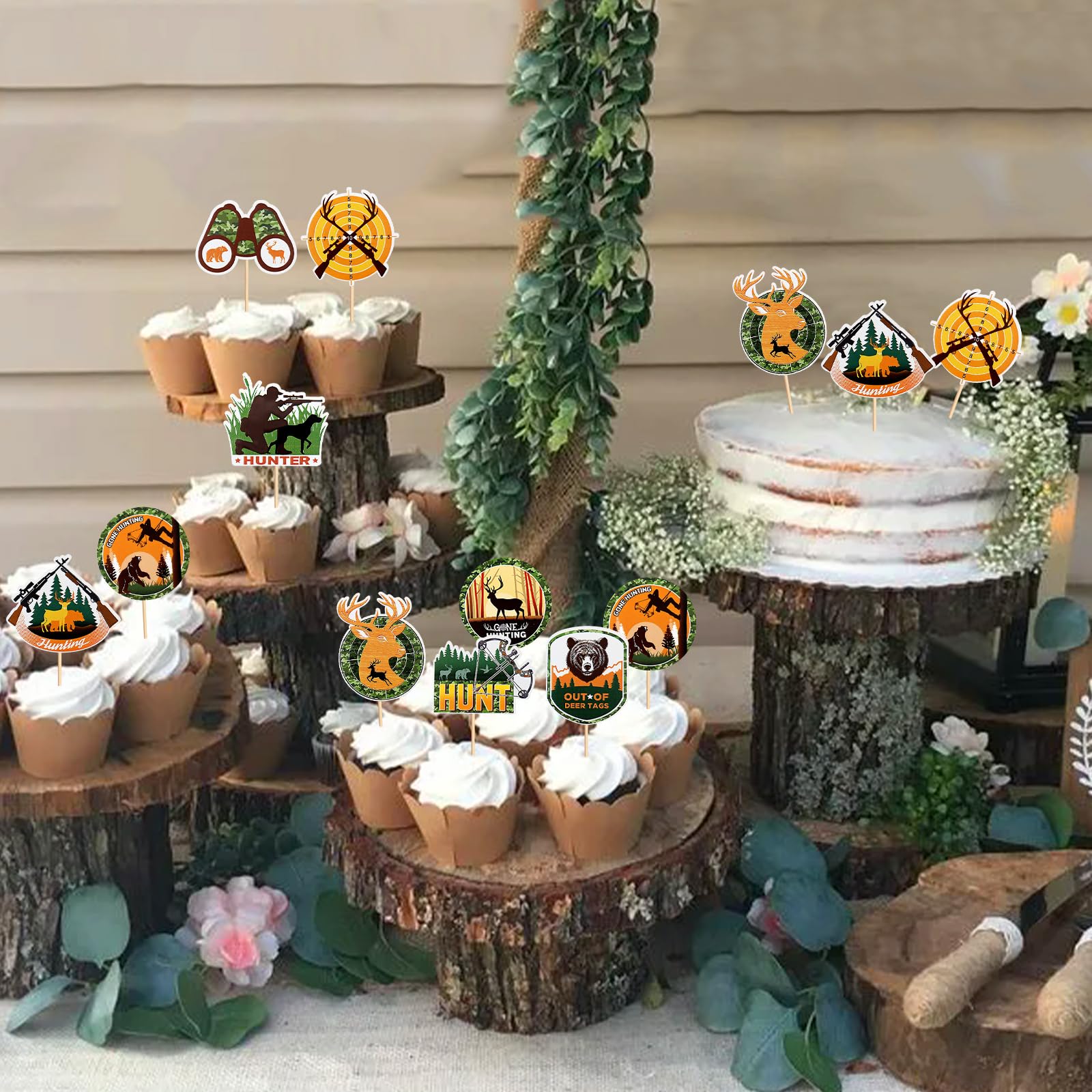 Keaziu gun cupcake picks forest theme elevate party treats