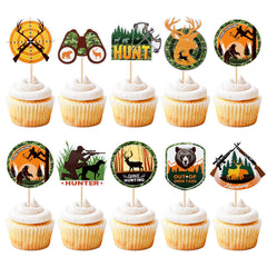 Keaziu hunting cupcake toppers set for deer-themed birthday desserts