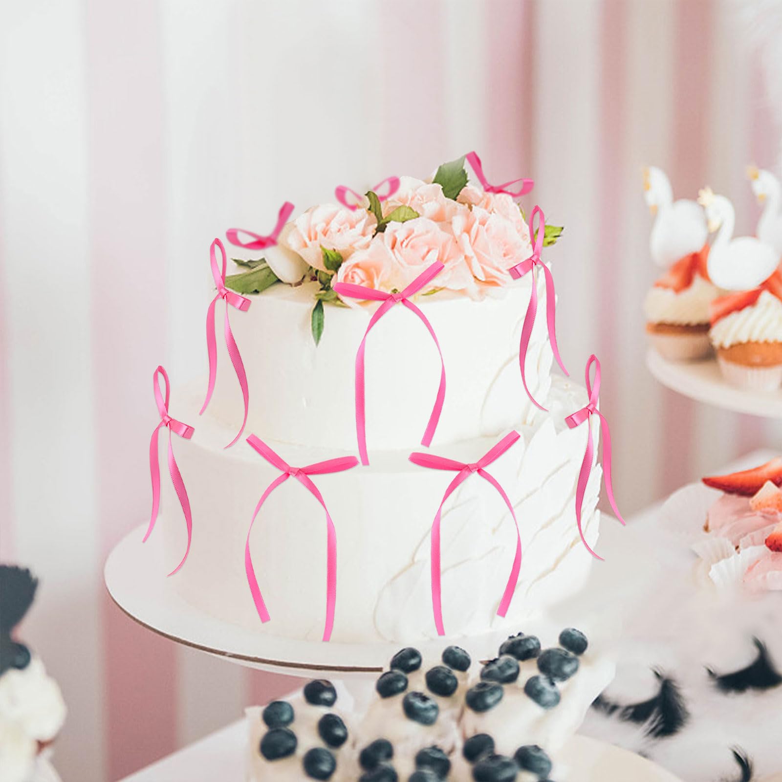 Keaziu pink bow cupcake topper used as party decor for events