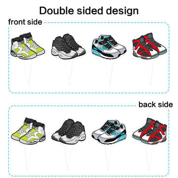 Keaziu sneaker cupcake topper design B enhances party dessert visuals.