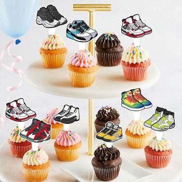 Keaziu sneaker cupcake topper design D brightens kids' birthday cupcakes.