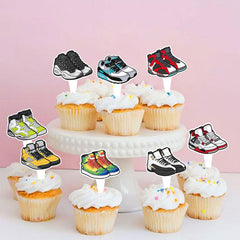Keaziu sneaker cupcake topper design E coordinates with sporty theme parties.