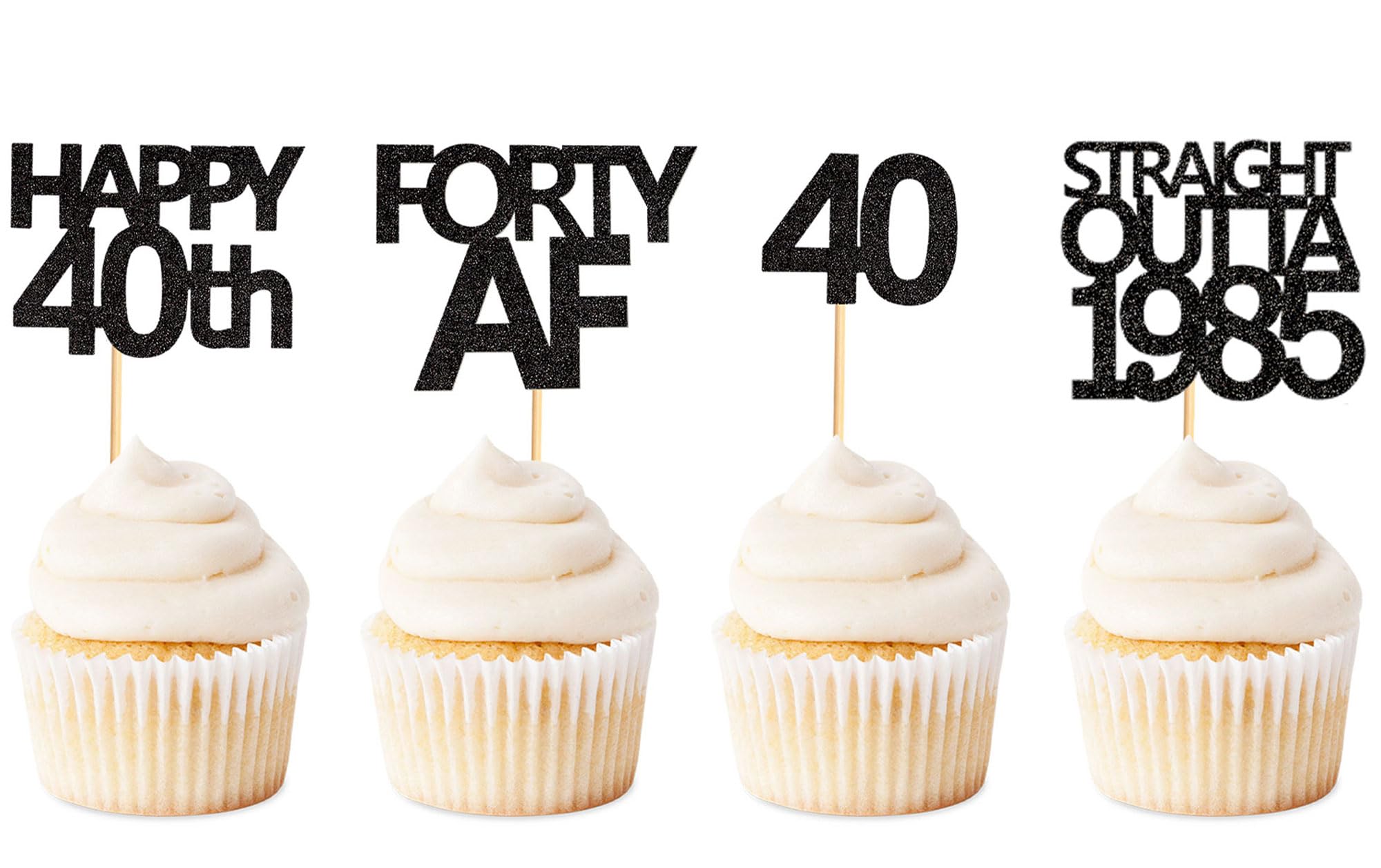 Keaziu straight outta 1985 cupcake toppers add party flair to your cake.