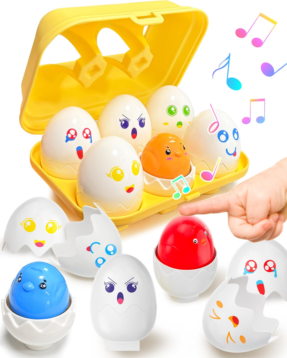 kecristv easter eggs with chicken bases promote color and shape recognition.